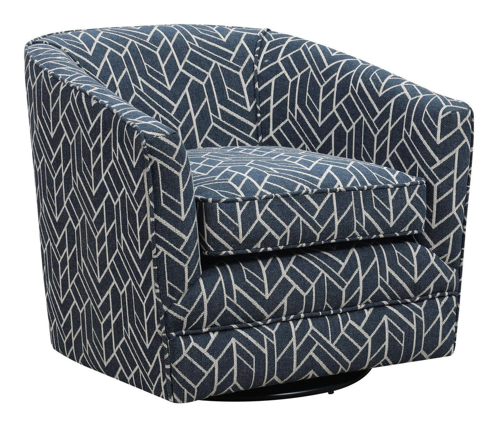 Navy Swivel Accent Chair with Curved Back E692679