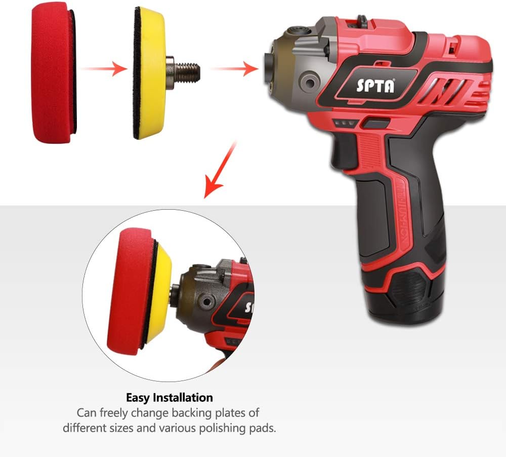 12V Cordless Car Polisher Tool Set with 1500mAh Li-ion Battery and Polishing Pads S122577
