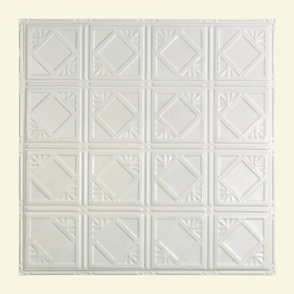Gloss White 2-foot x 2-foot Nail-up Ceiling Tile (Carton of 5) H2240