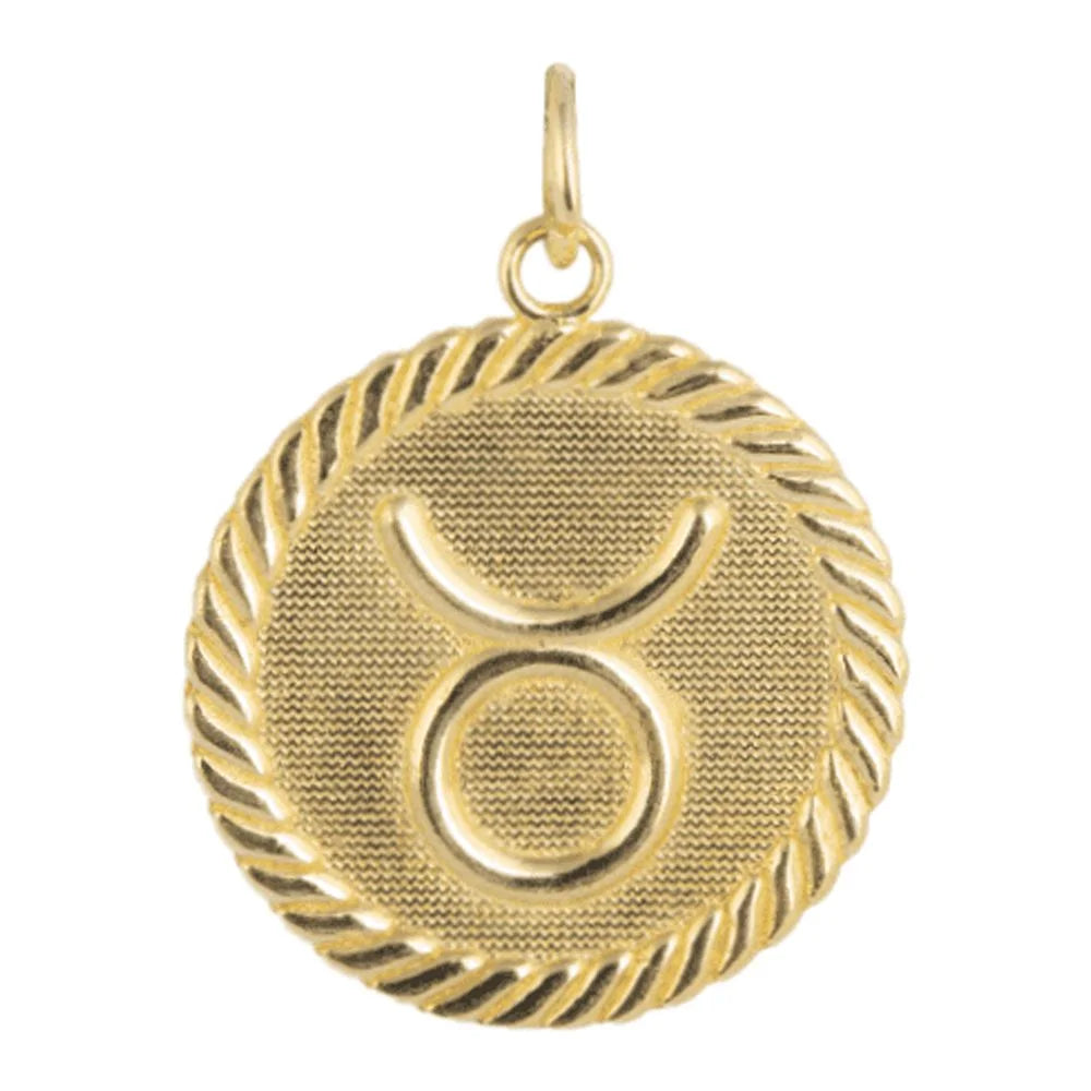 Solid Gold Zodiac Charm Coin Pendant Necklace 20 Inches N84184