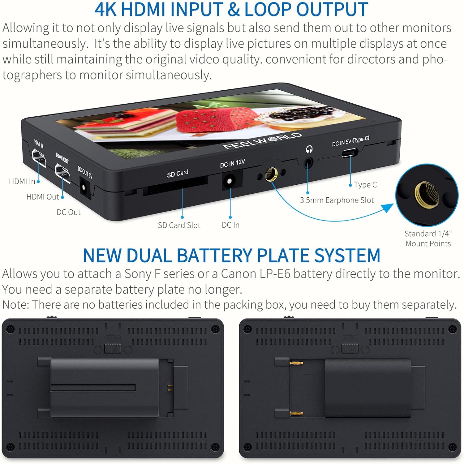 5.5 Inch 4K HDMI Input Output Touch Screen Camera Monitor R65905