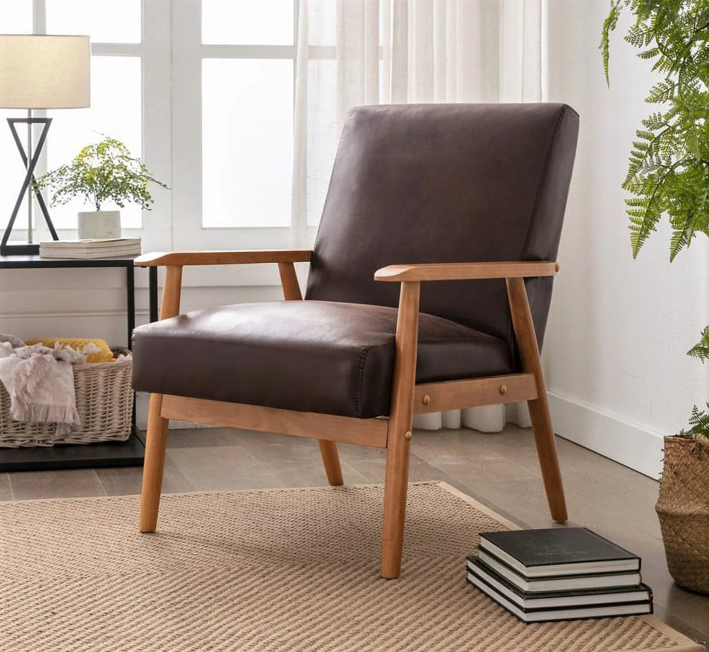 Brown Tufted Accent Chair H252736