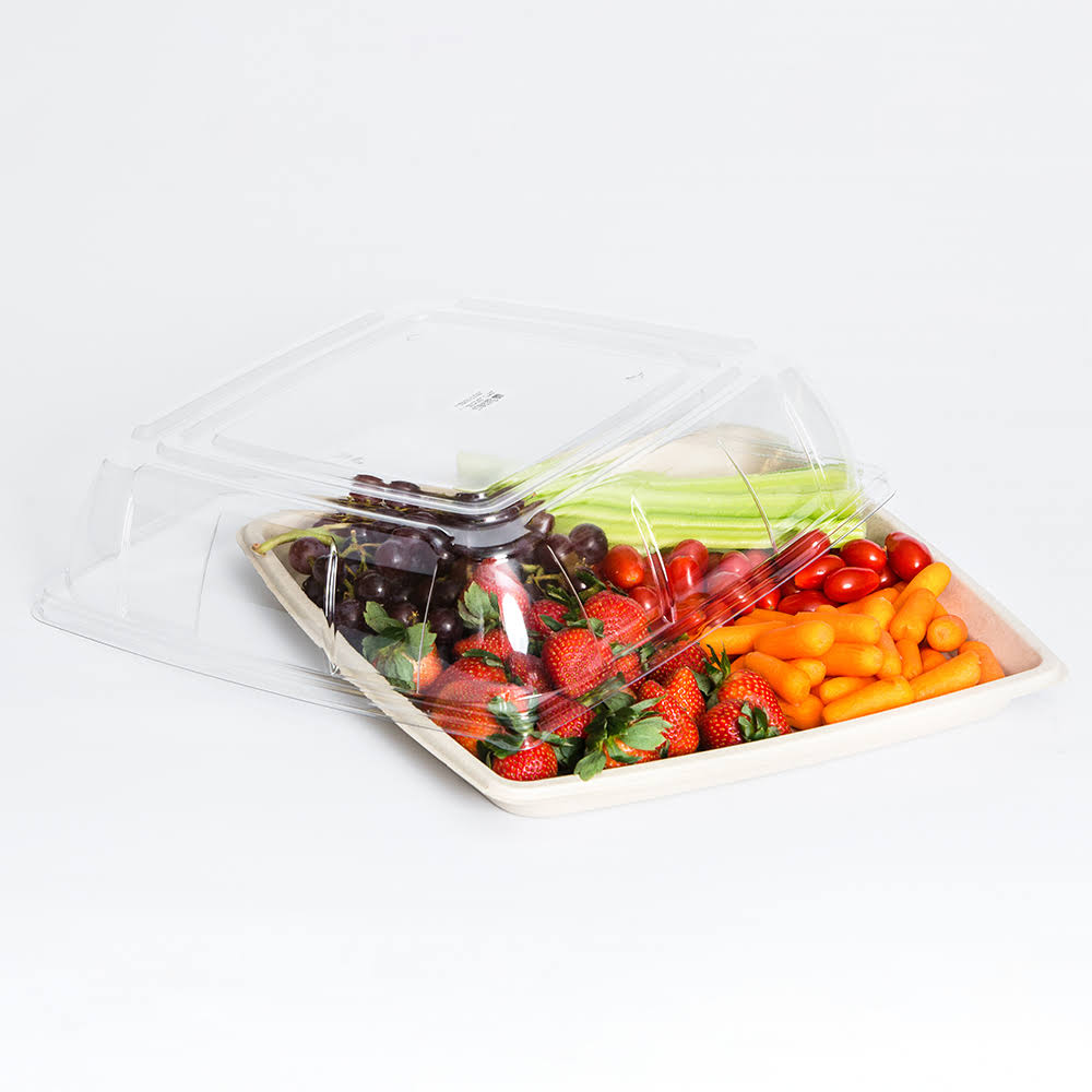Beige 14 x 14 inch Square Food Platter Tray, 25/Case L37709