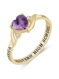 Sterling Silver Class Rings with CZ Birthstone T30231