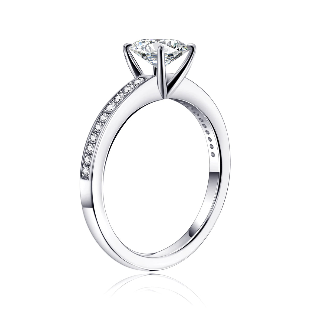 1.5 Carat Moissanite Oval Cut Engagement Ring 925 Sterling Silver D6267