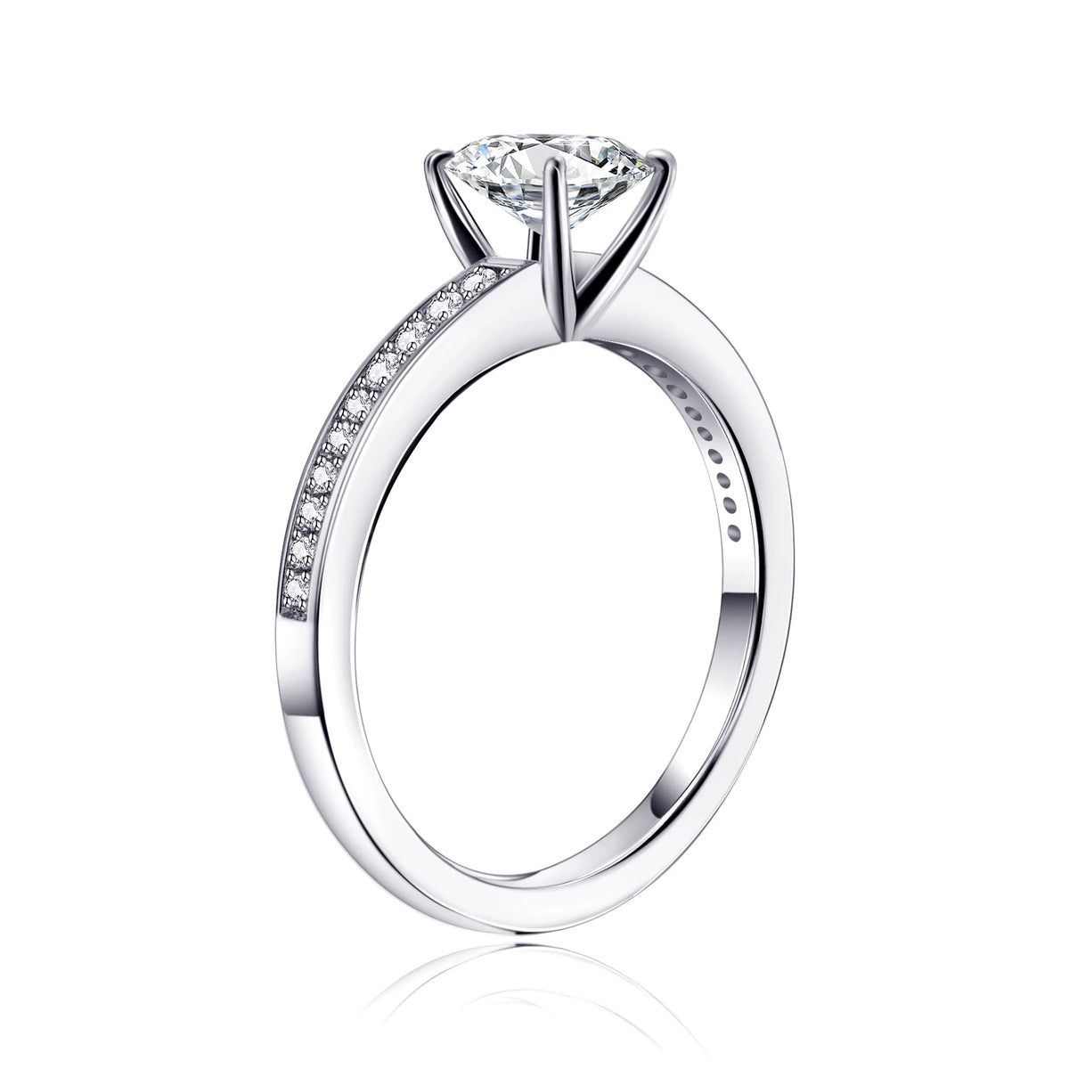 1.5 Carat Moissanite Oval Cut Engagement Ring 925 Sterling Silver D6267
