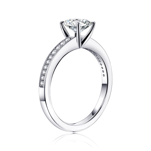 1.5 Carat Moissanite Oval Cut Engagement Ring 925 Sterling Silver D6267