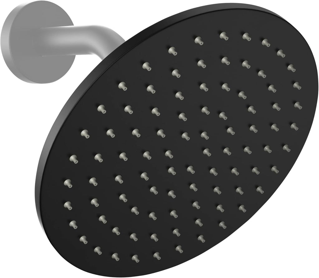 Matte Black 8 Inch Rain Shower Head, 2.5 GPM, Pack of 2 X11039