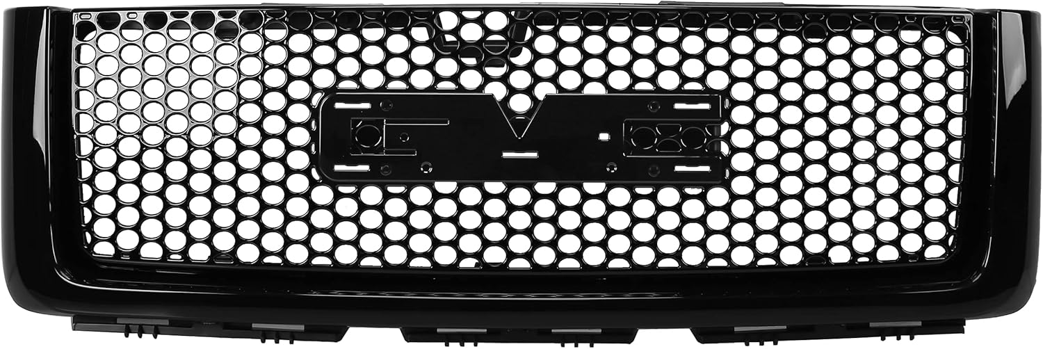 Black Front Bumper Center Grille and Lower Grille Guards ABS Plastic R753633