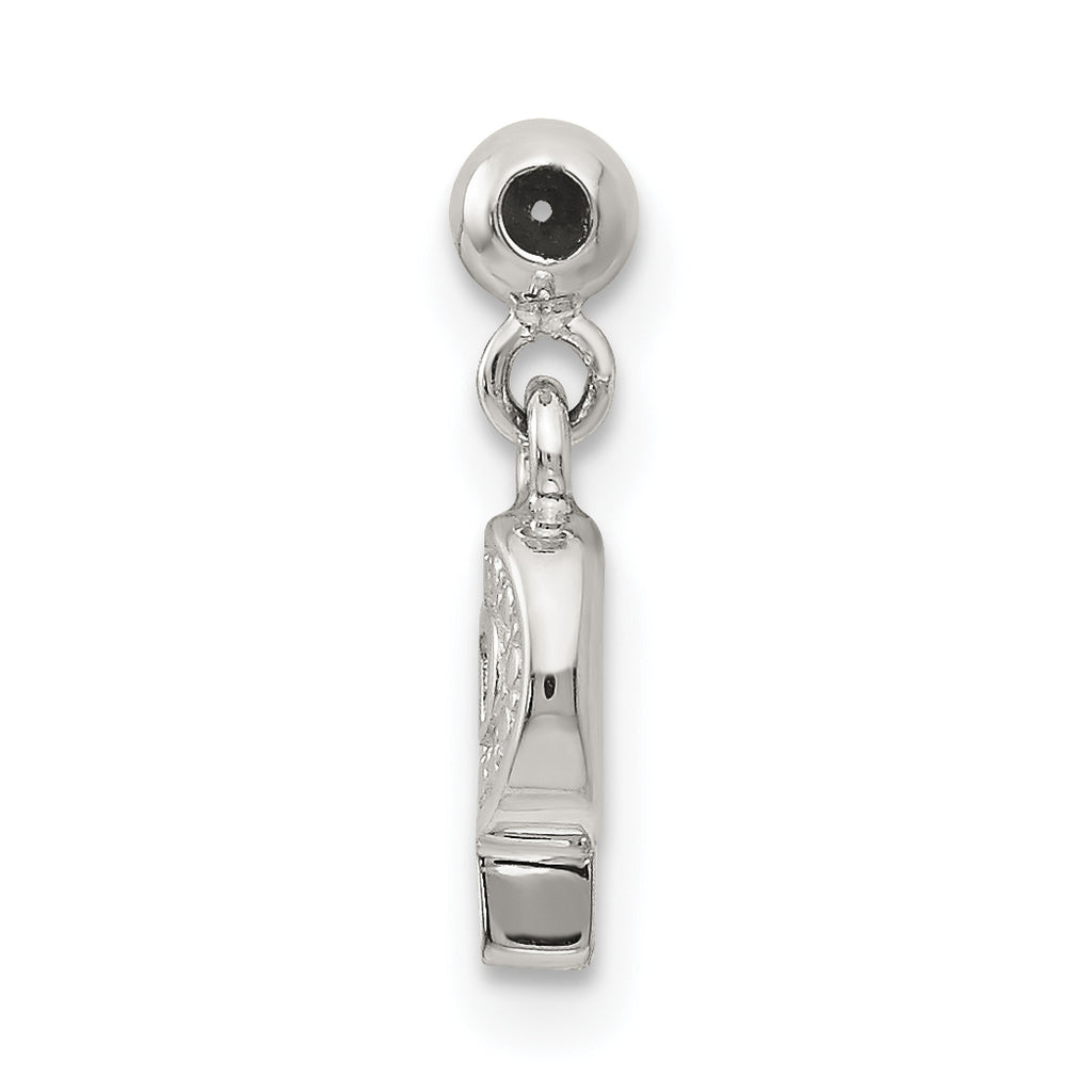 Sterling Silver Letter P Dangle Initial Charm Pendant with Rope Chain Necklace 20'' Y34850