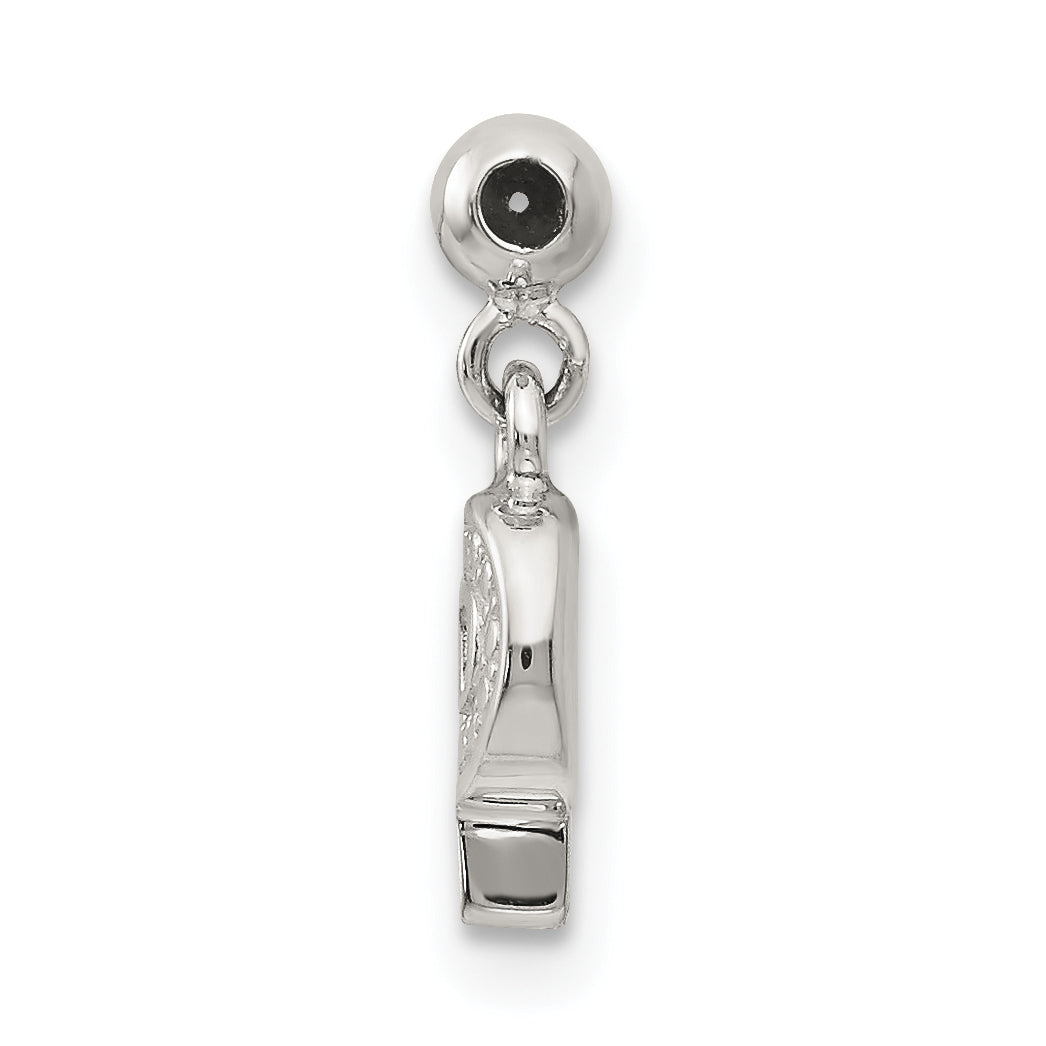 Sterling Silver Letter P Dangle Initial Charm Pendant with Rope Chain Necklace 20'' Y34850