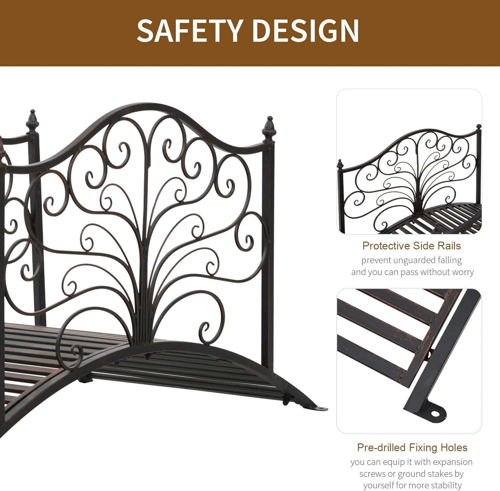 Black Bronze Metal Garden Bridge B186790