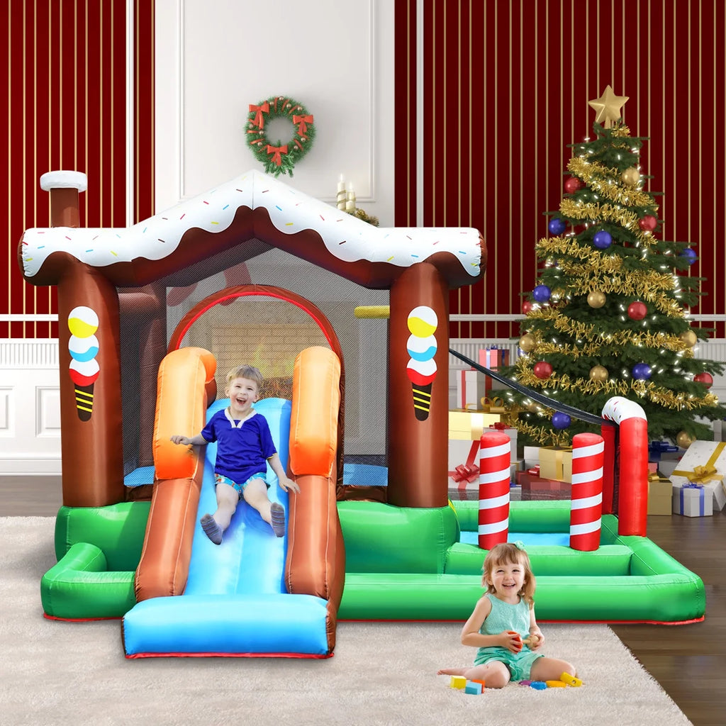 Inflatable Bouncer Snow House with BallPit and Tunnel Z815619