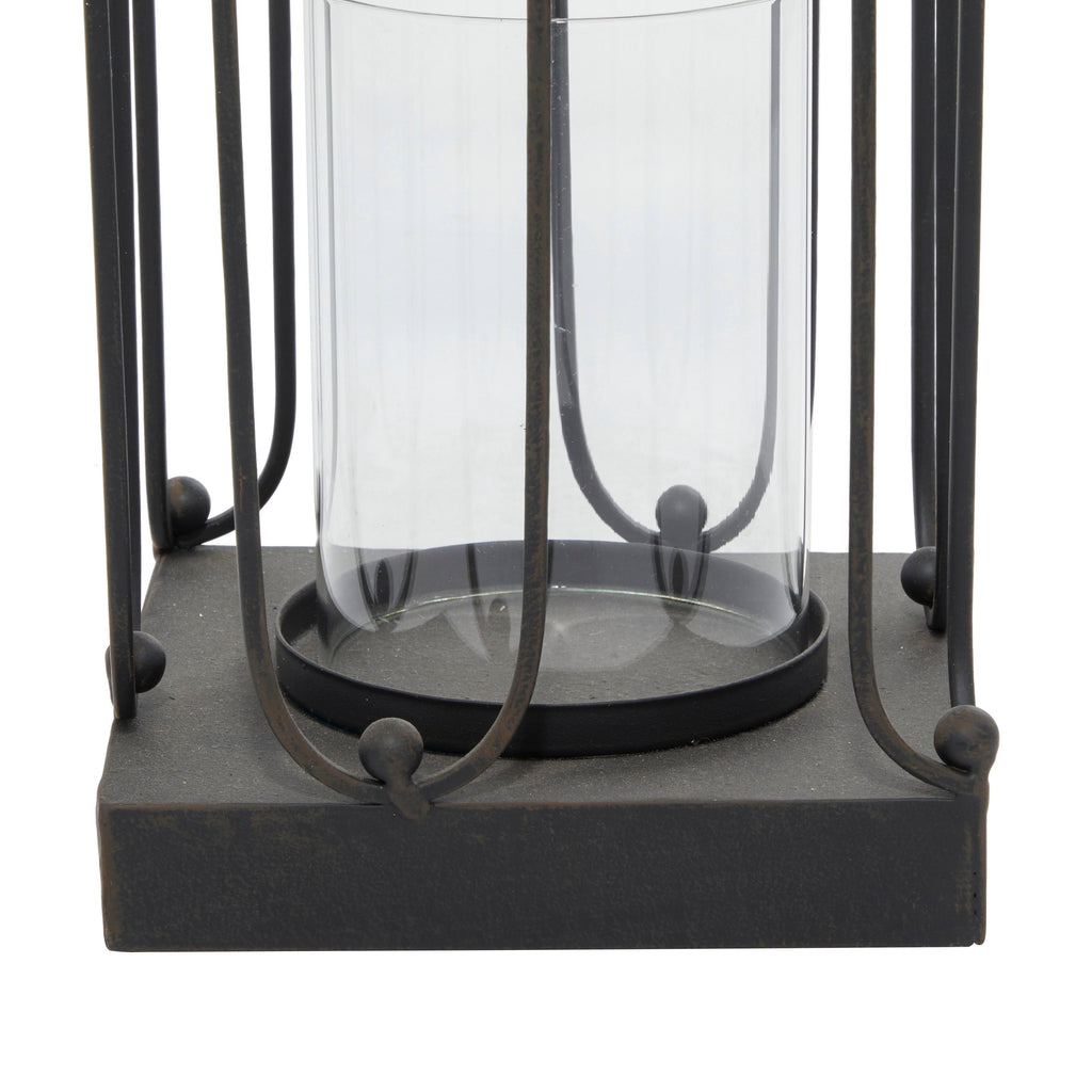 Metal Glass Candle Lantern Set of 2 K931