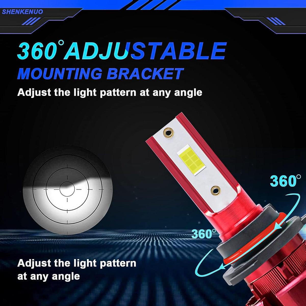 H9+H11 High/Low Beam LED Headlight Bulbs + H11 LED Fog Light Bulbs Set 6000k Cool White IP68 Waterproof, Pack of 6 H90231