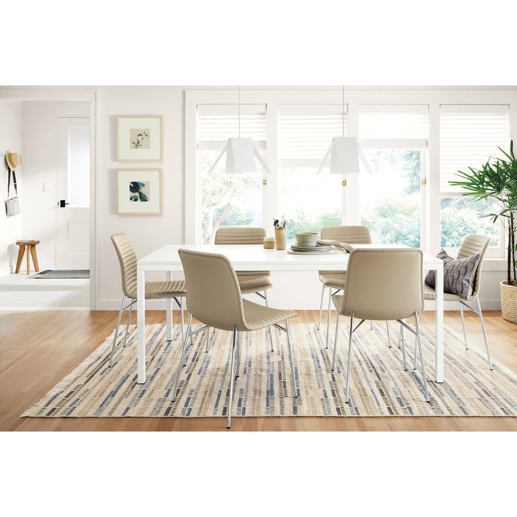 Modern Cato Side Chair in Grey with Chrome Frame N3655