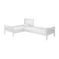 White Twin Wood Corner Bed Set L269823