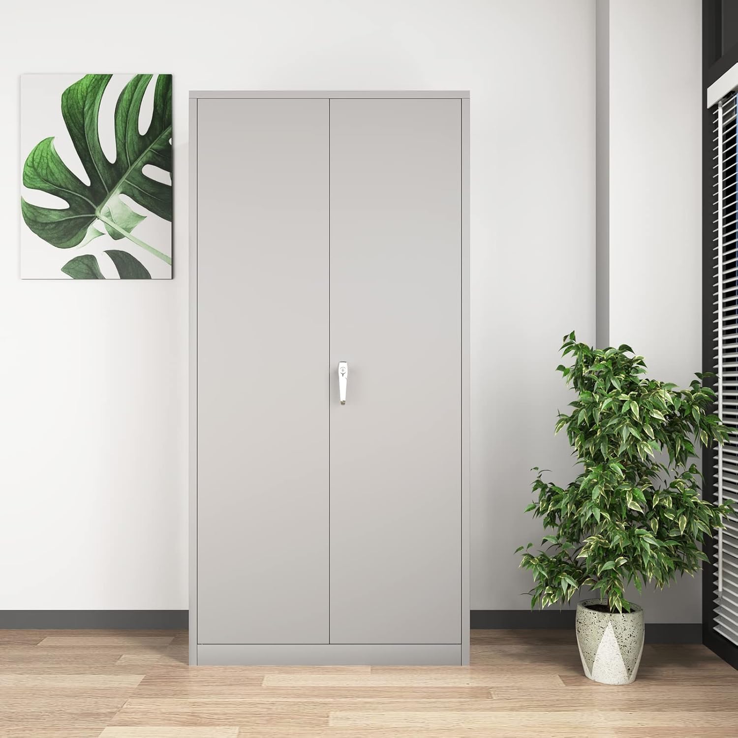 72 Tall Metal Locking Storage Cabinet with Doors and Adjustable Shelves D579