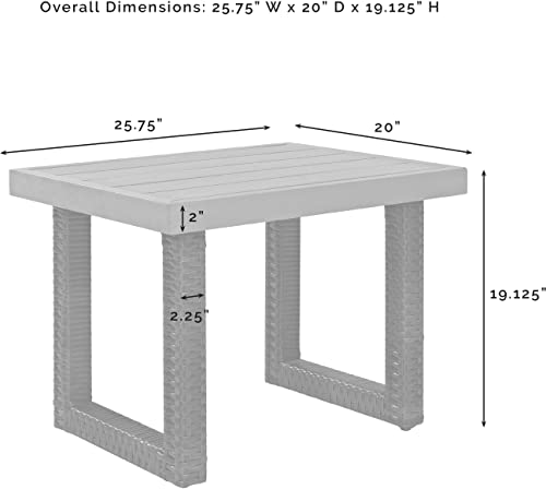 Brown Outdoor Wicker Side Table L2593