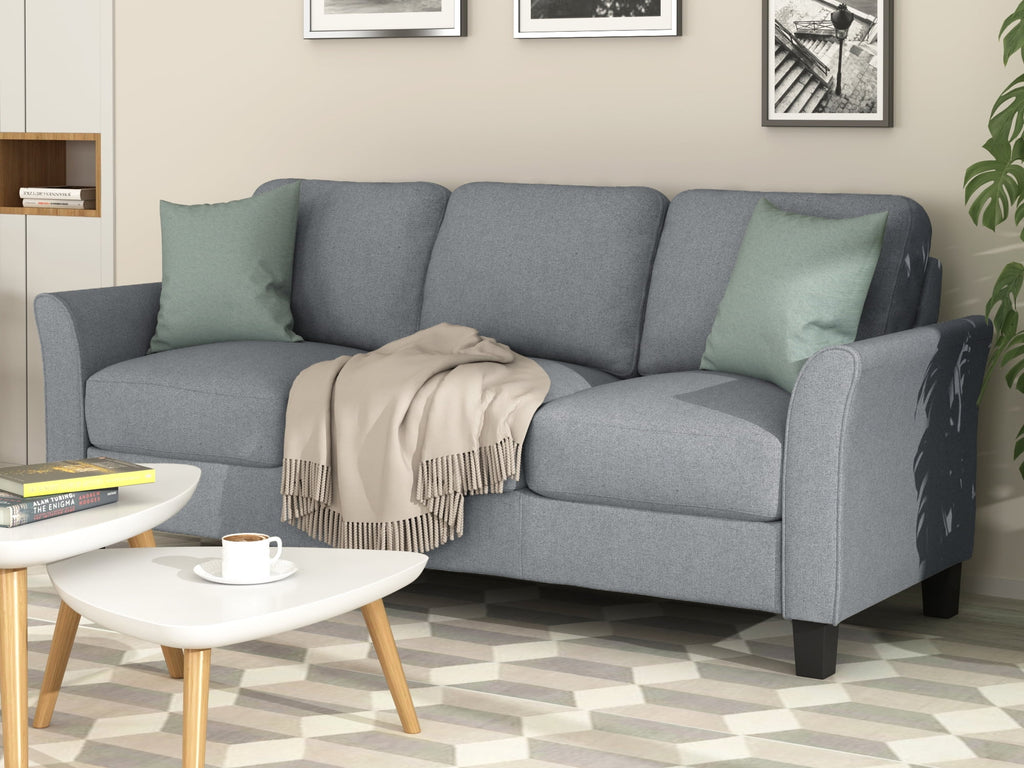 Gray Linen 3-Seat Sofa M332332