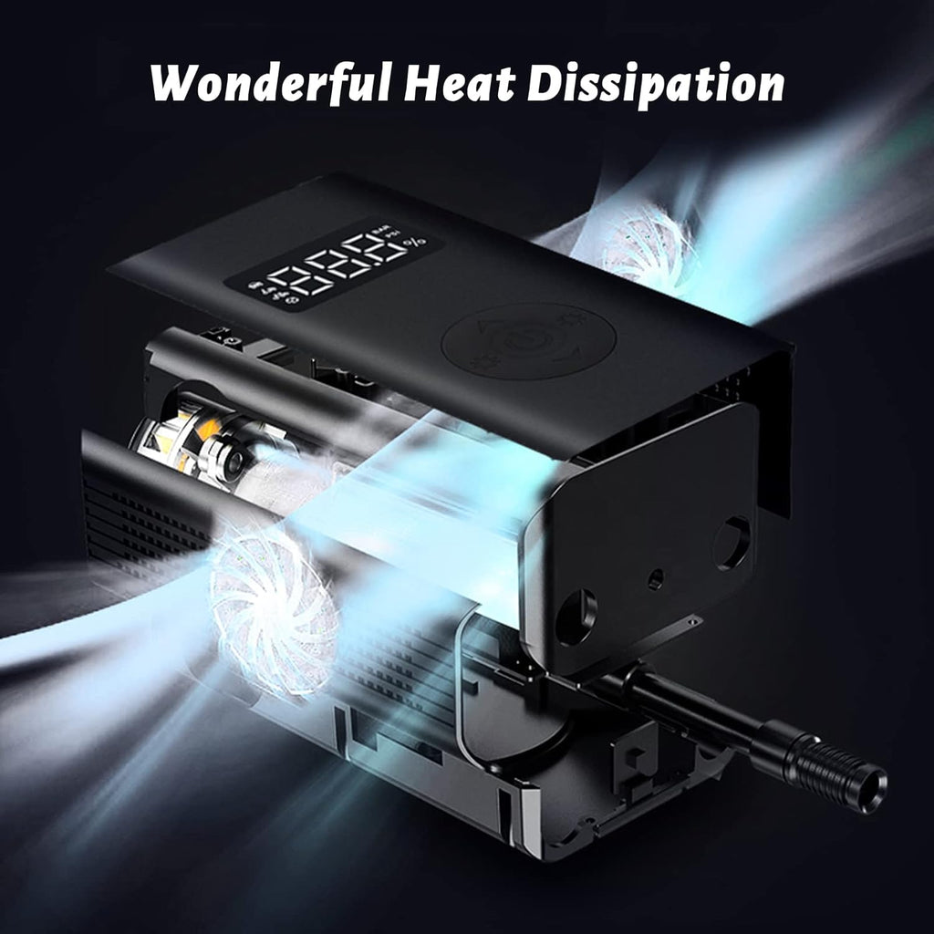 Portable 12V DC Electric Air Compressor Tire Pump Inflator with Pressure Gauge LED Light J859