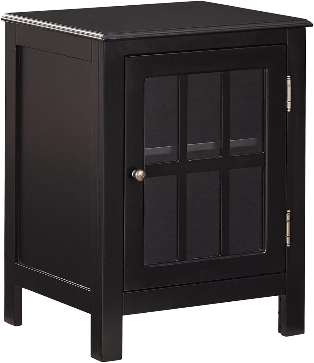 White Modern Farmhouse Accent Cabinet End Table H95200