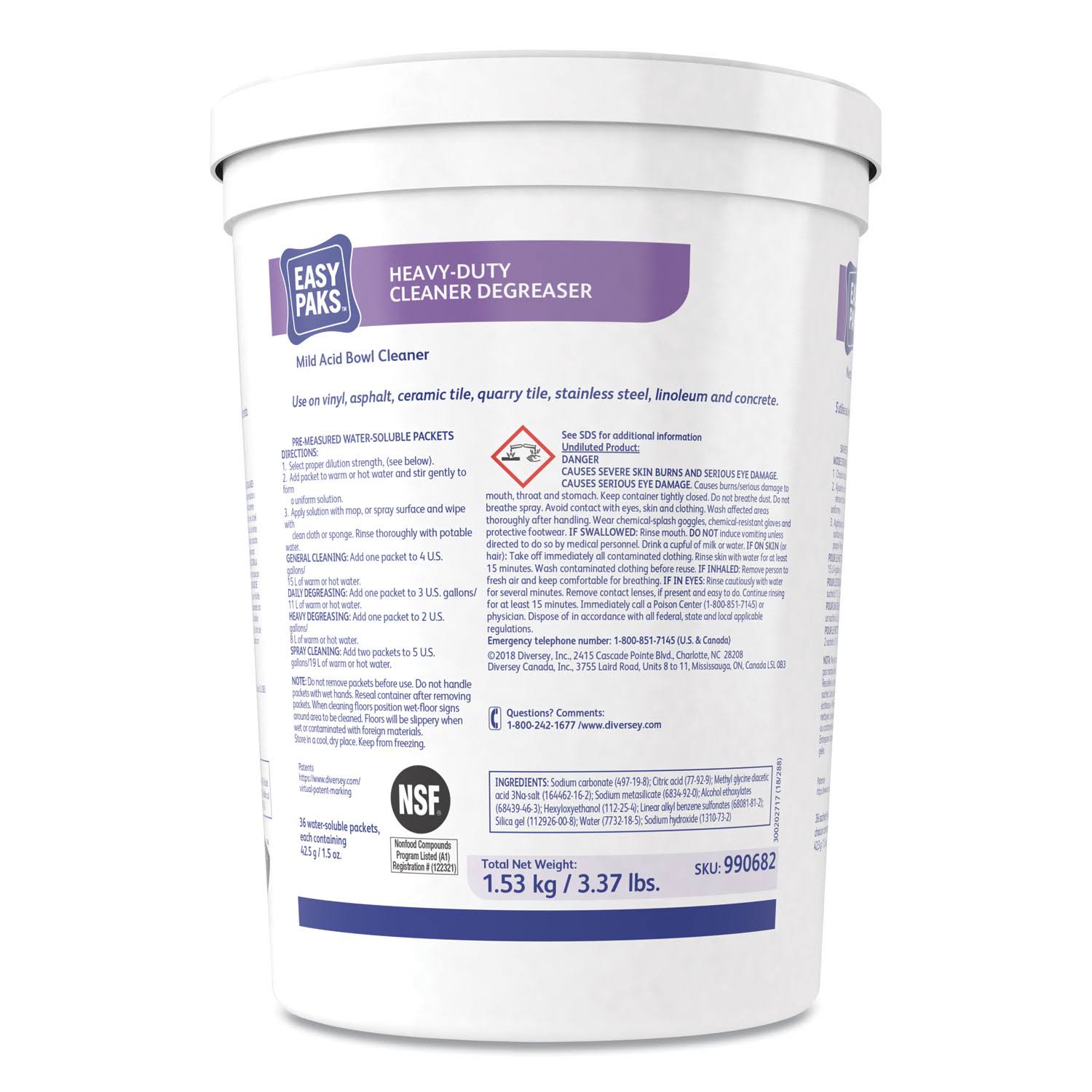 Heavy-Duty Cleaner-Degreaser, 1.5 oz Packet, 36-tub M974