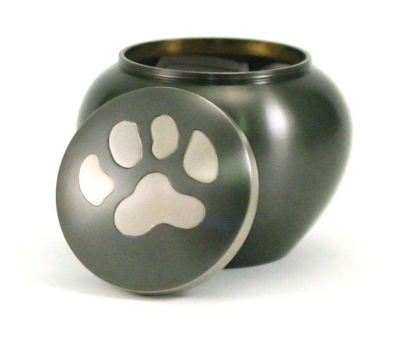 Slate Pewter Paw Print Pet Cremation Urn F73291