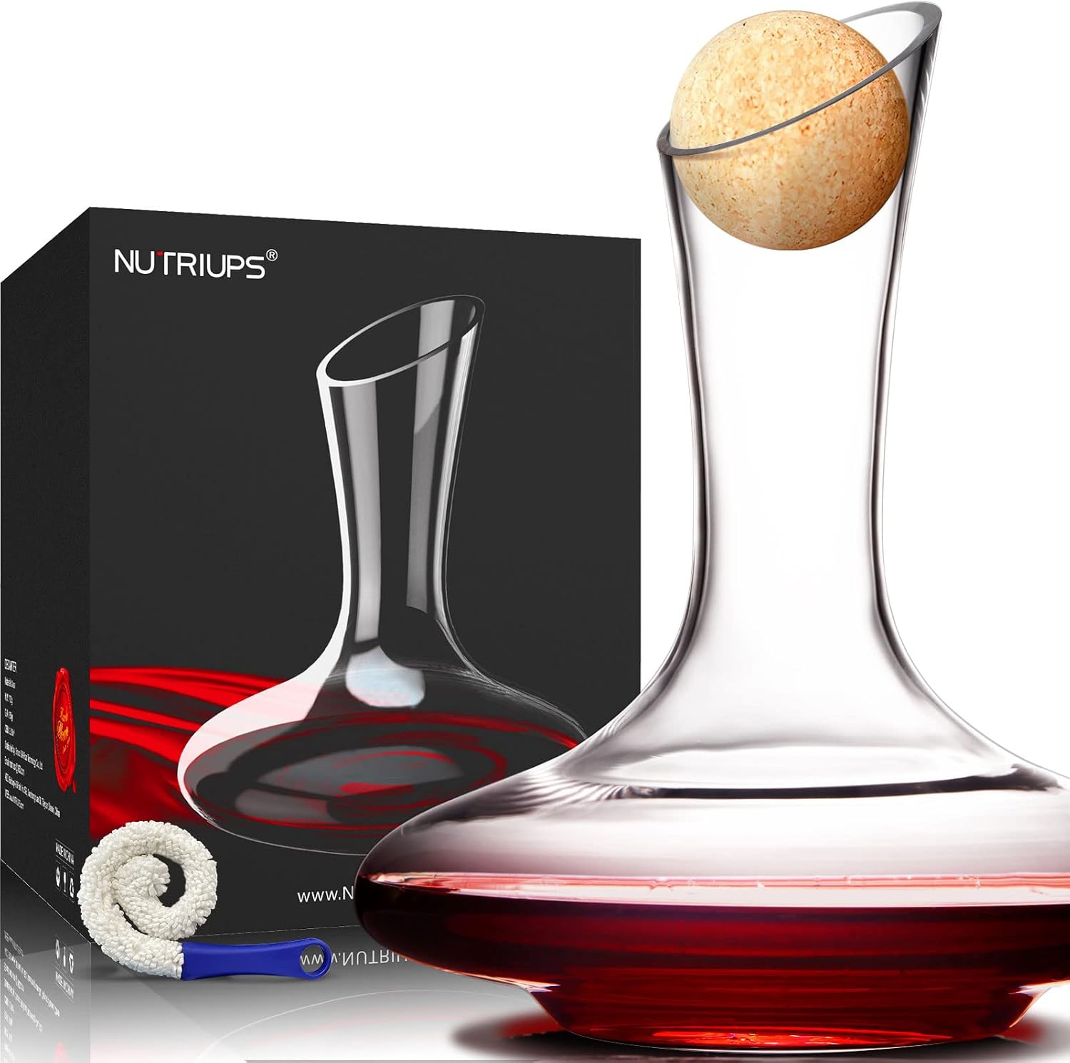 Wine Decanter with Stopper, Hand Blown, Pack of 2 S14391
