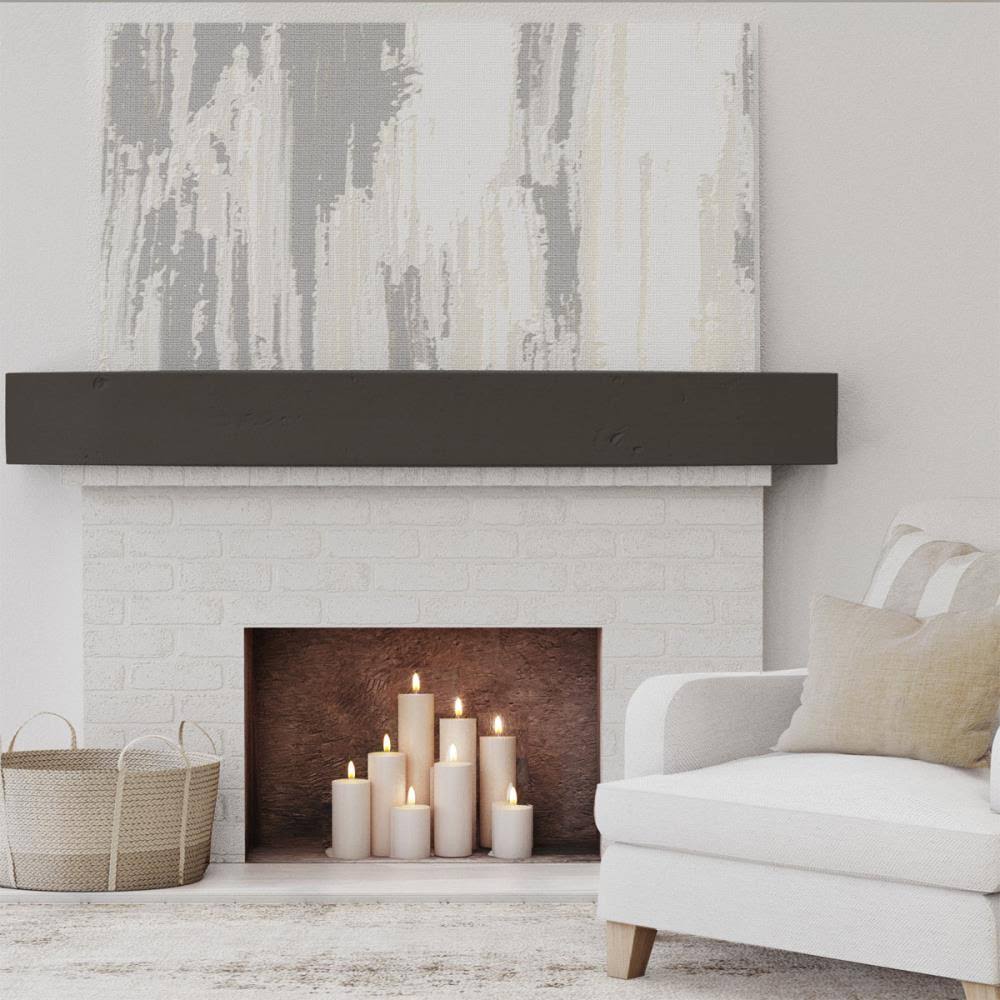 Natural Ash Knotty Pine Faux Wood Fireplace Mantel B411166