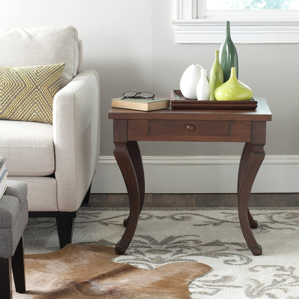 Brown One Drawer Storage Side Table Q522