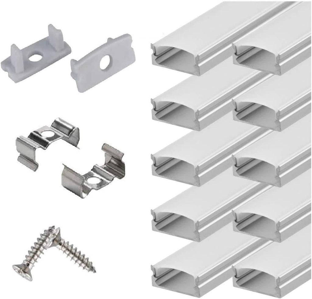 20Pack LED Aluminum Channel with Cover and Mounting Accessories J327