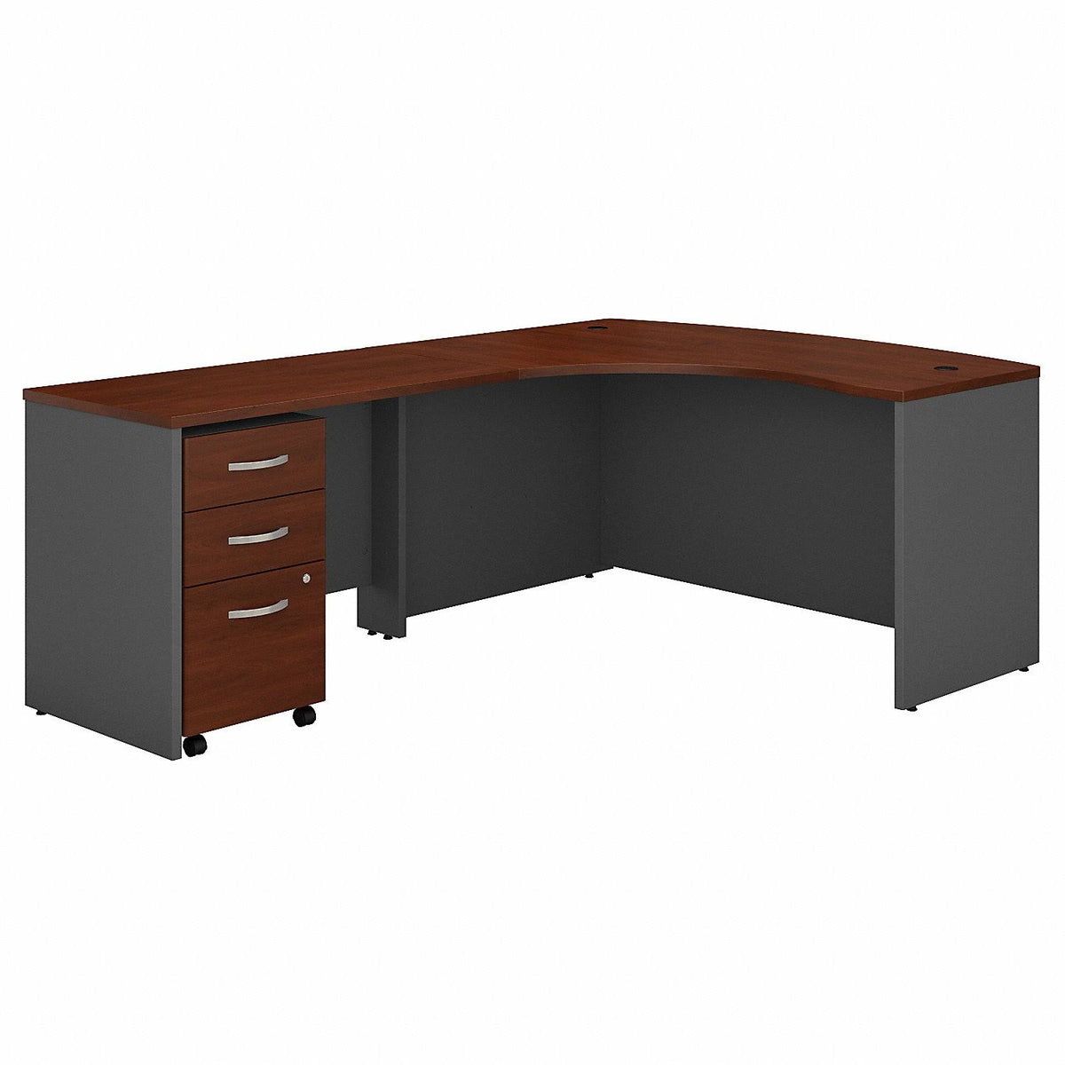 Hansen Cherry L-Shaped Desk with Mobile File Cabinet I470755