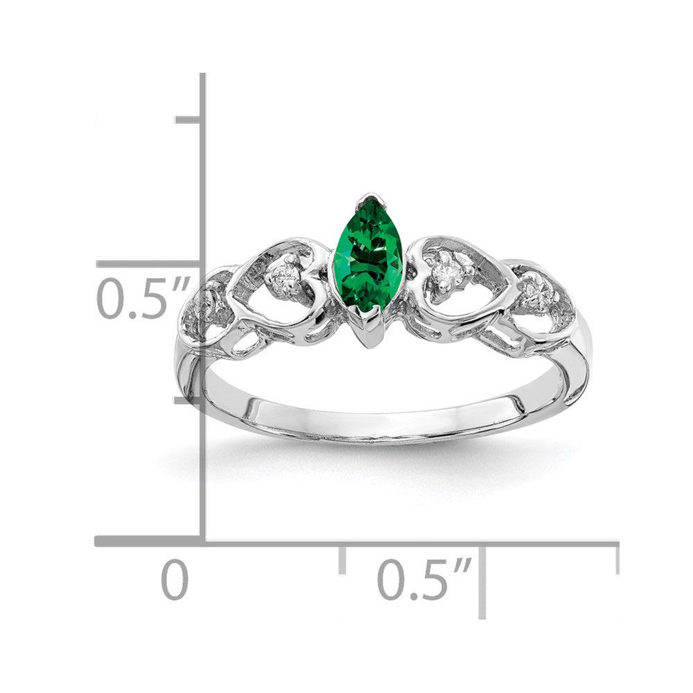 14 Karat White Gold Marquise and Diamond Ring N663