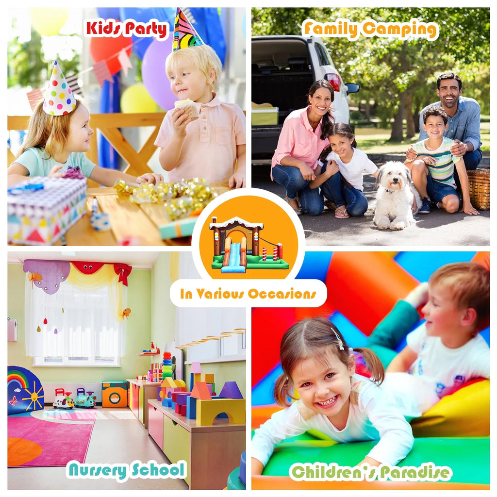 Inflatable Bouncer Snow House with BallPit and Tunnel Z815619