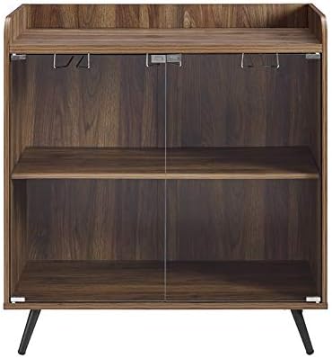 Dark Walnut Glass Door Bar Cabinet U967819