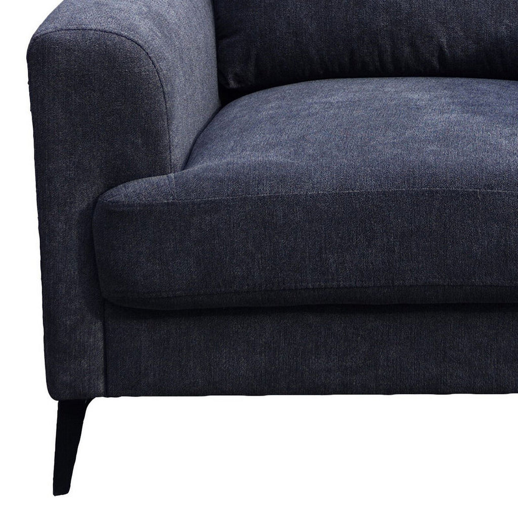 Black Chenille Sofa Loveseat Chair Set V667