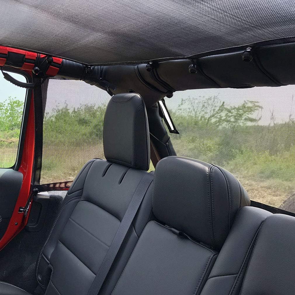 Black Mesh Sun Shade for Jeep Wrangler JKU 4 Door O646320