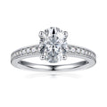 1.5 Carat Moissanite Oval Cut Engagement Ring 925 Sterling Silver D6267