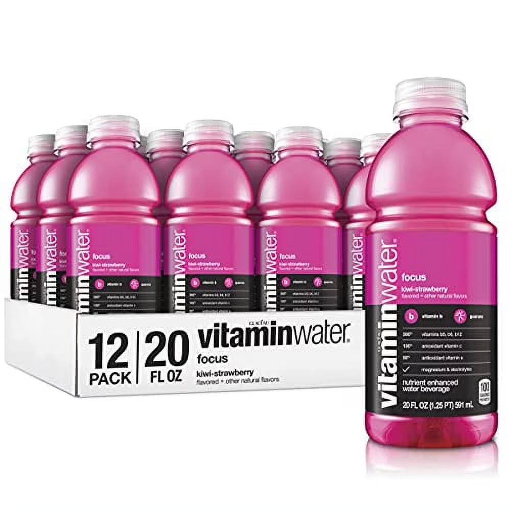 Kiwi-Strawberry Electrolyte Enhanced Bottled Water with Vitamin B5, B6, B12, 20 fl oz, 12 Pack A689488