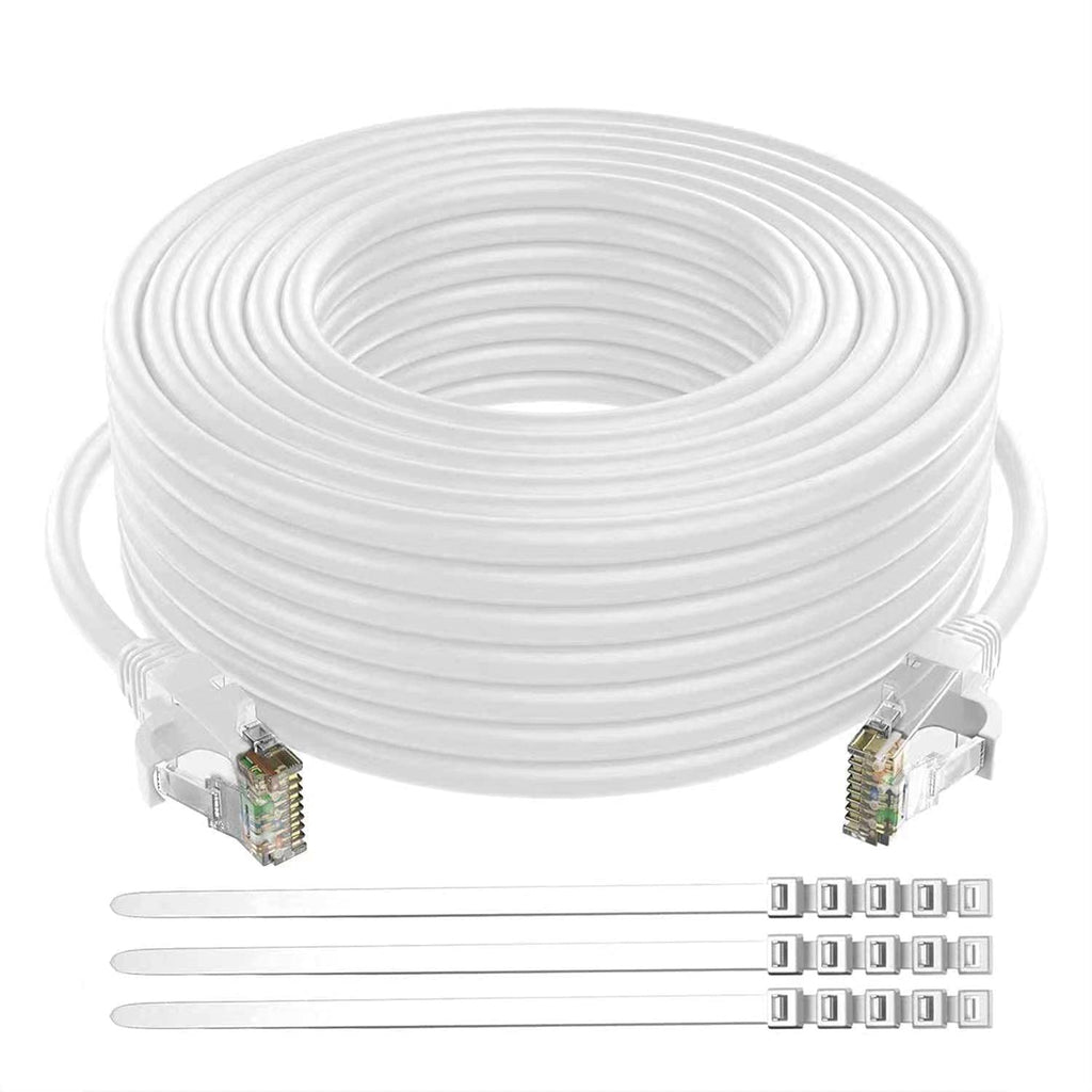 Cat6 Ethernet Cable 200 Feet Grey UTP RJ45 Internet Cable with 15 pcs Ties M743