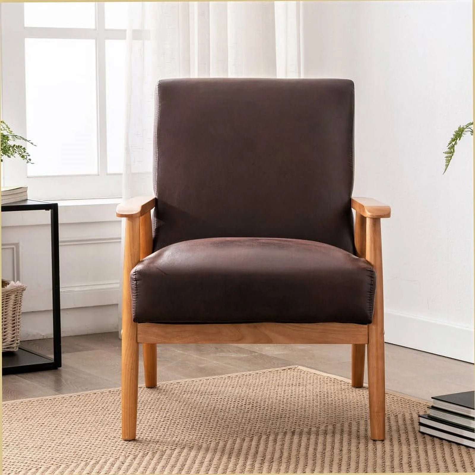 Brown Tufted Accent Chair H252736
