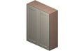 2 Doors 2 Shelves Wall Cabinet High-Density Fiberboard A672