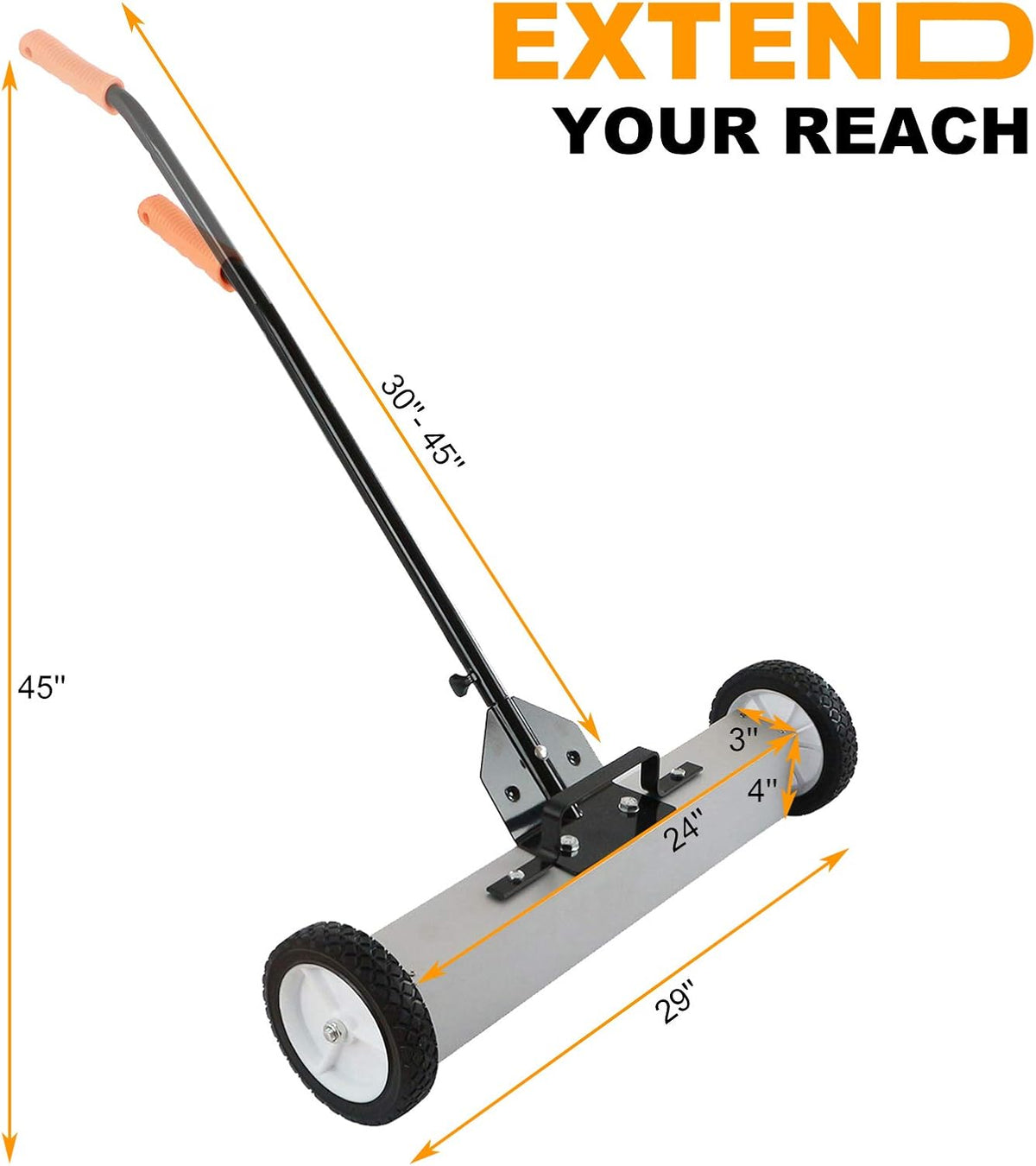 Magnetic Sweeper 24-inch 33Lbs with Telescoping Holder and Quick Release Latch, Pack of 2 X71083