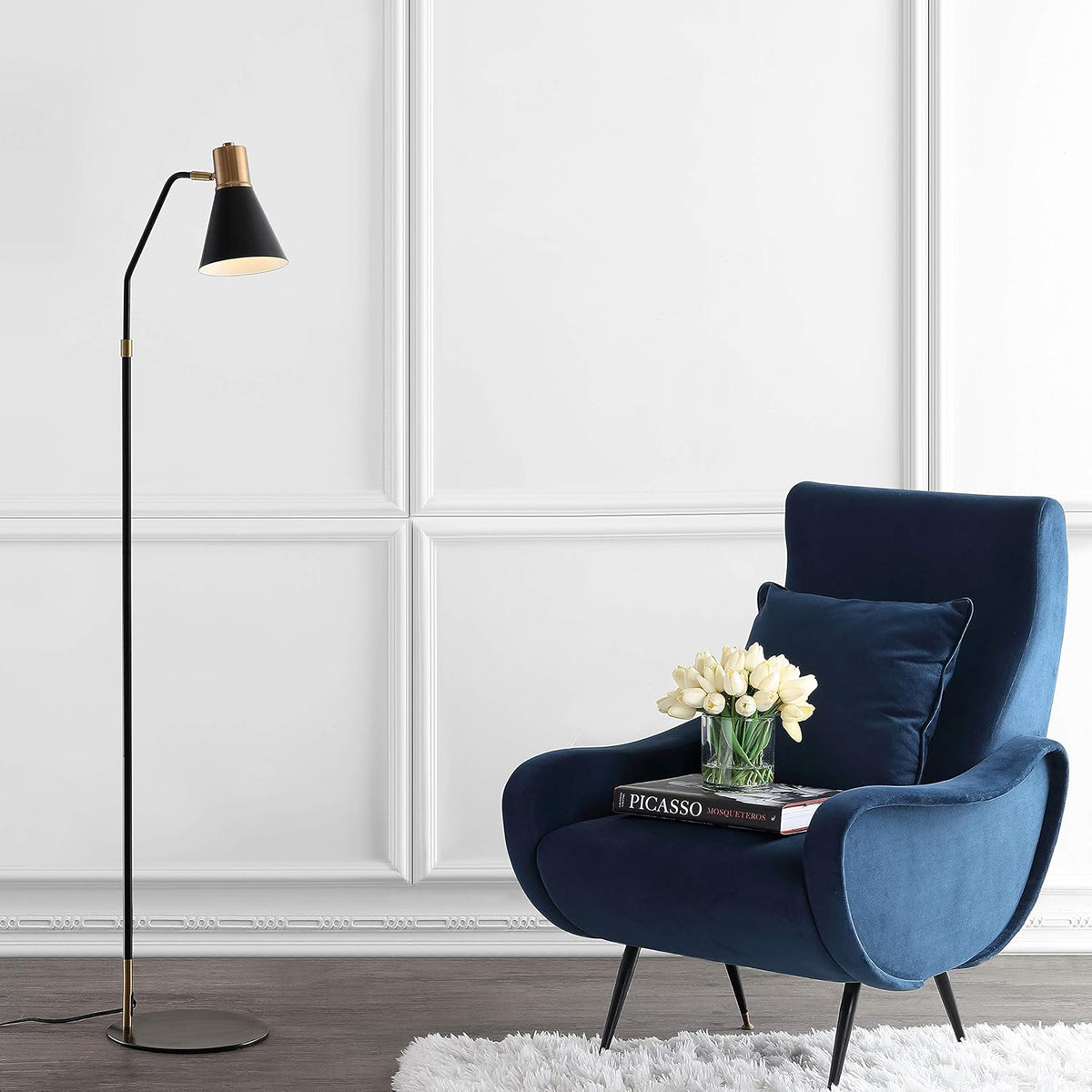 Gold Metal LED Task Floor Lamp D907395