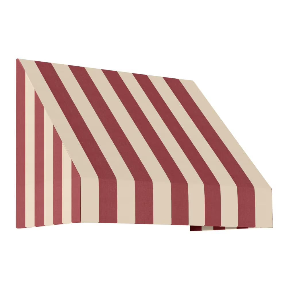 Burgundy/Tan Stripe Acrylic Fixed Awning F423