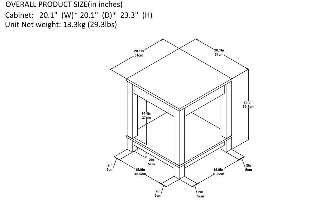 Gray End Table G183815