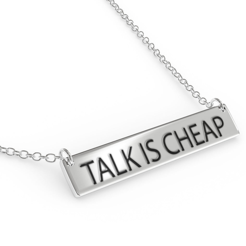 Sterling Silver Bar Pendant Necklace X4292