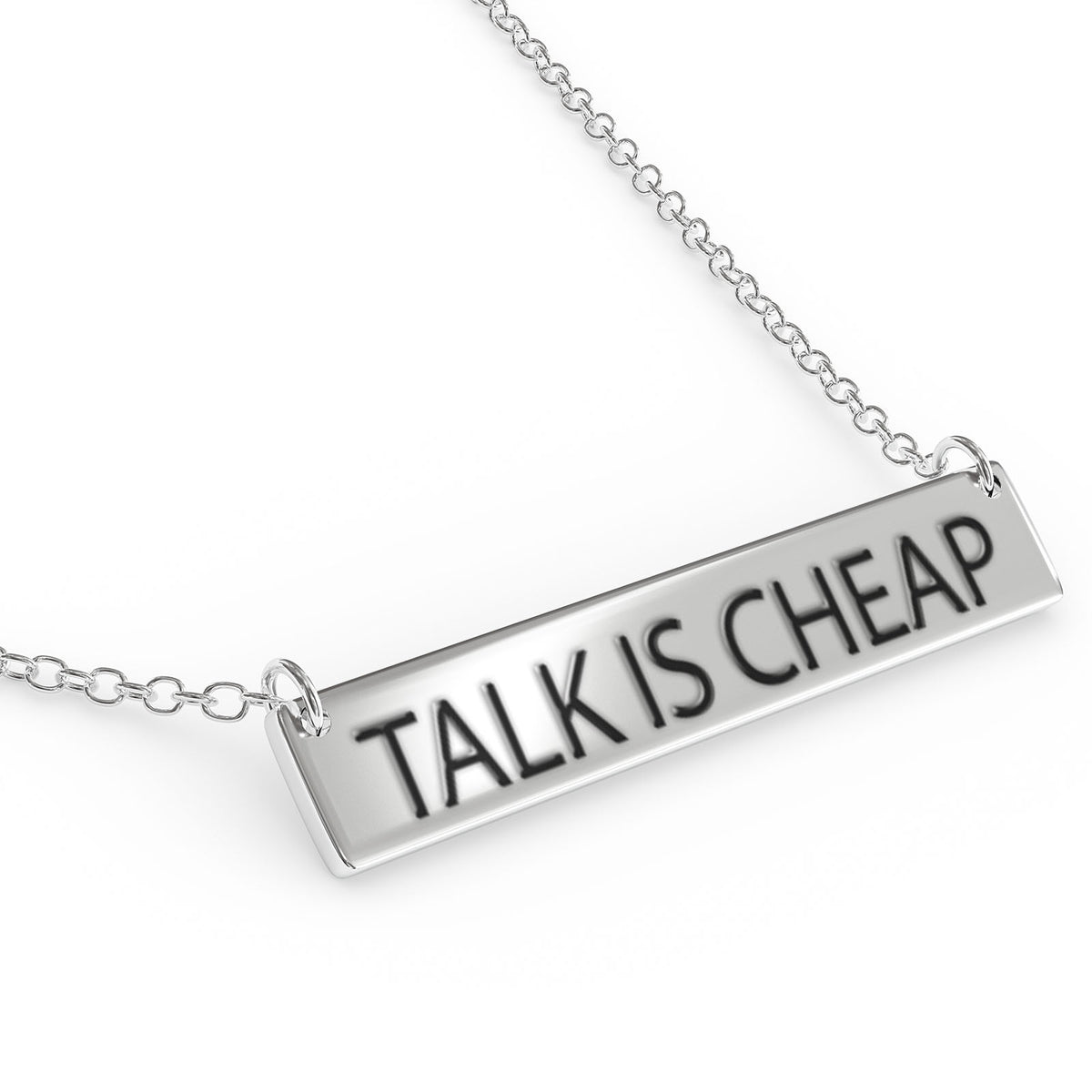 Sterling Silver Bar Pendant Necklace X4292