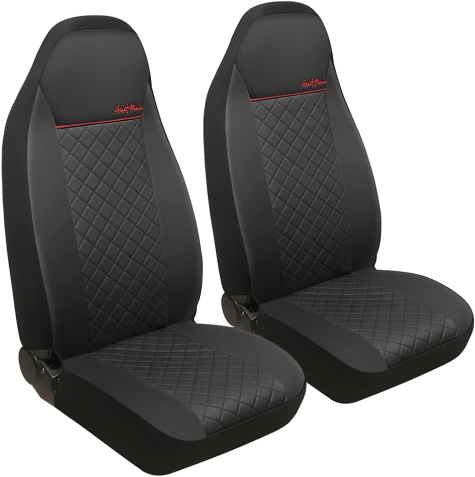 Black Faux Leather Front Seat Covers Pack of 2 Z985693